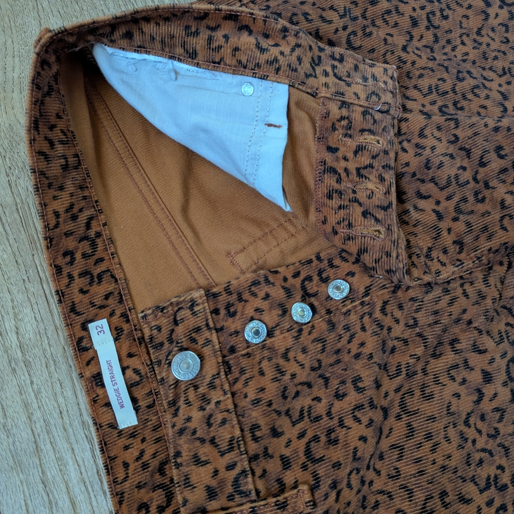 Levi's Brown Leopard Print Corduroy Pants